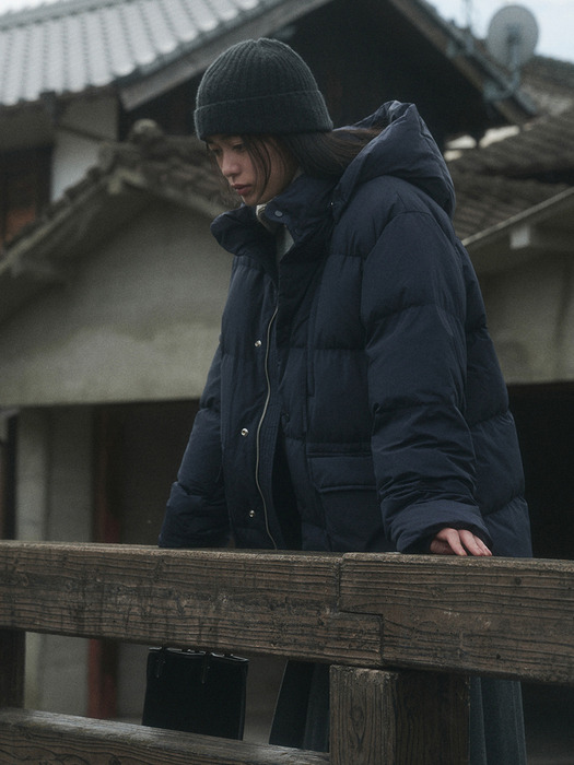 MORI HOOD DOWN PADDING_NAVY