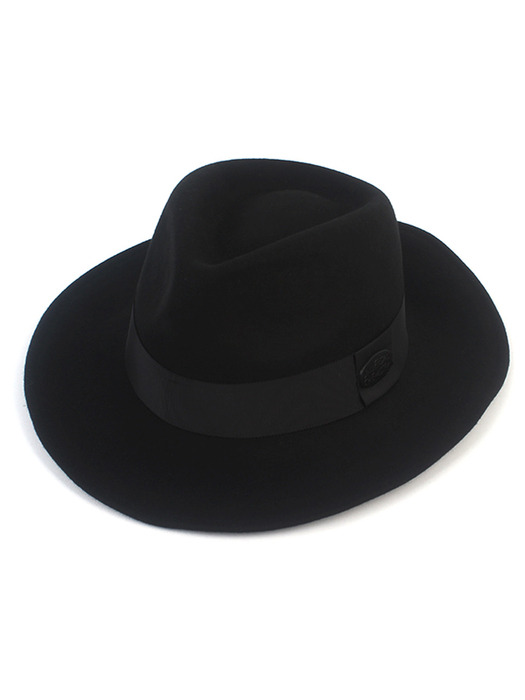 V Wire Line Black Wool Fedora 울페도라