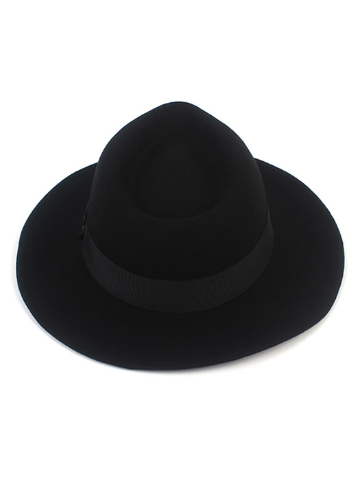 V Wire Line Black Wool Fedora 울페도라