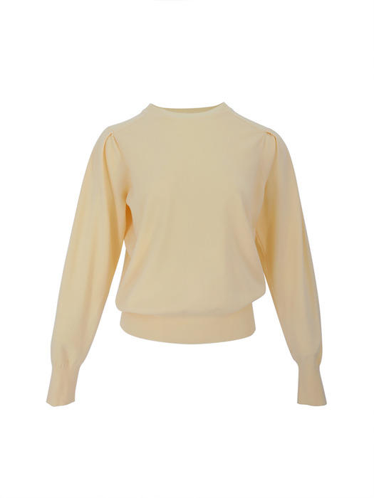 Puff Shoulder Round Neck Long Sleeve Knitwear (4colors) VKNIT_053