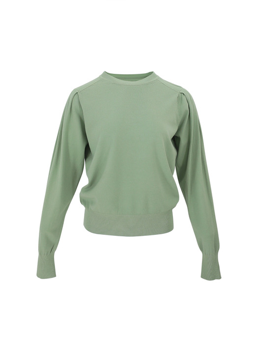 Puff Shoulder Round Neck Long Sleeve Knitwear (4colors) VKNIT_053
