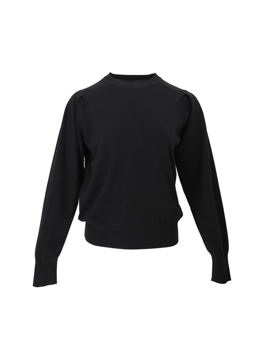 Puff Shoulder Round Neck Long Sleeve Knitwear (4colors) VKNIT_053