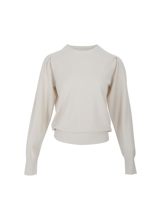 Puff Shoulder Round Neck Long Sleeve Knitwear (4colors) VKNIT_053