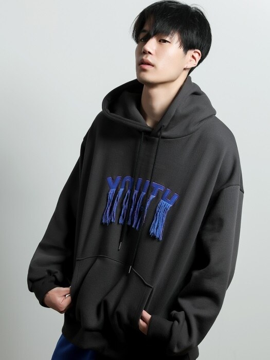 youth embroidered hoodie[black]
