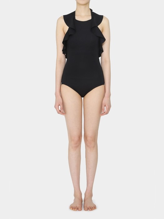 Black Ida Ruffle Swimsuit