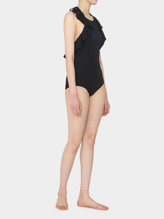Black Ida Ruffle Swimsuit