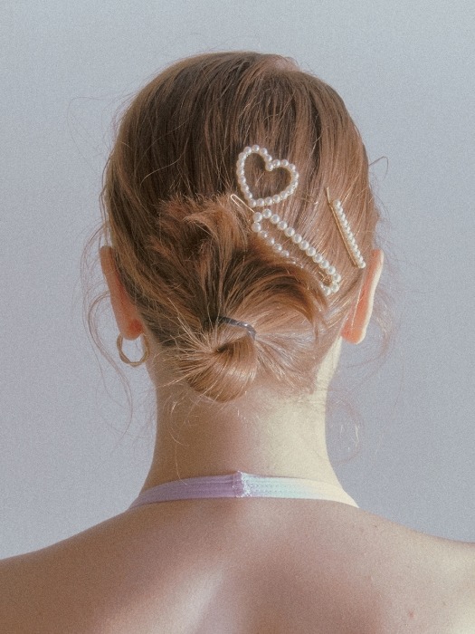 Heart & Pearl Hair Pin Set