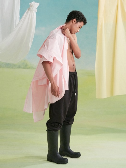 Double Layered Half-Shirts_ pink