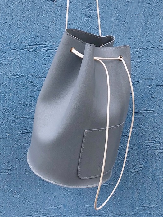 minimal cylinder bag - smokyblue color