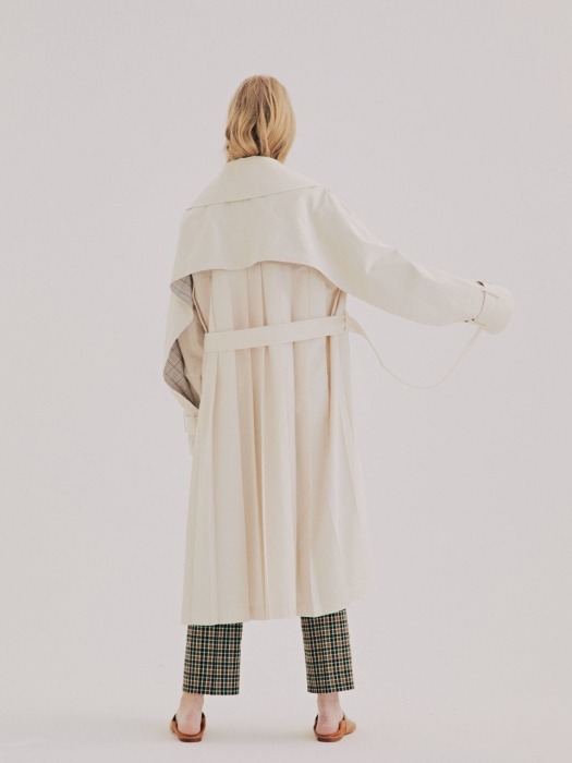 Pleated Back Trench Coat