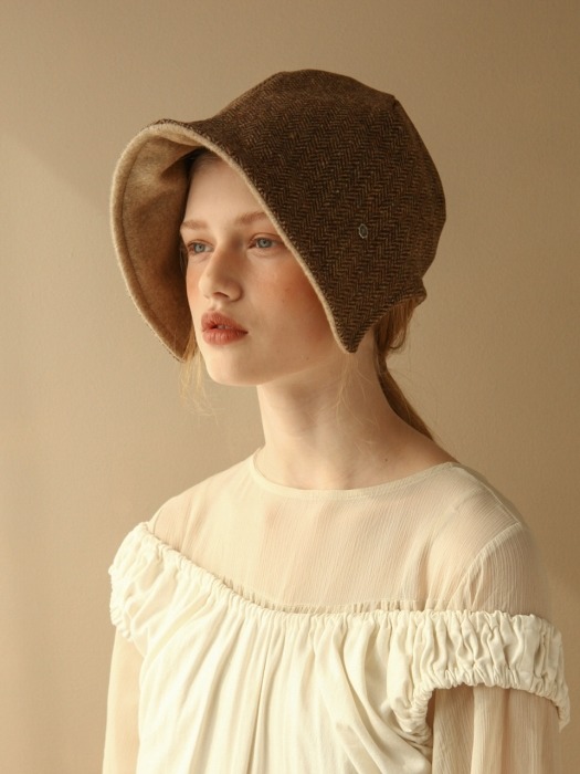 Reversible bonnet beanie -Cashmere beige