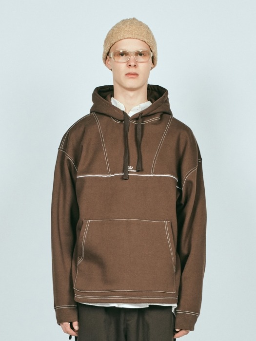 CTRS ST PIPING OVER HOODIE FL BROWN