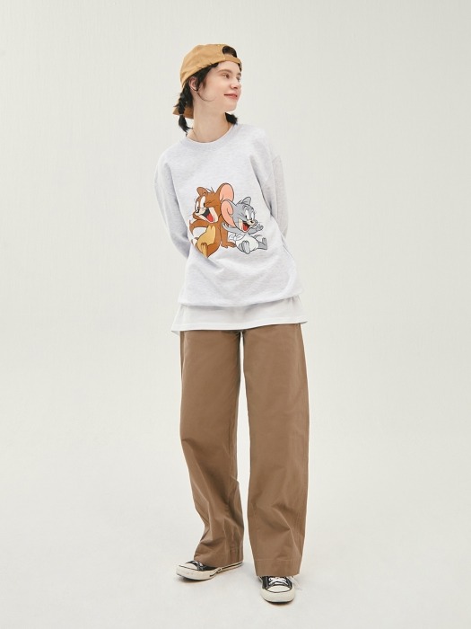 [SS20 Stereo & Jerry] Jerry & Nibbles Sweatshirts(Melange Grey)
