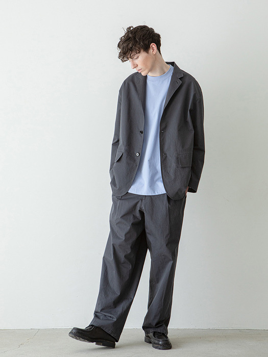 Wide Tapered Chino Pants (Charcoal)