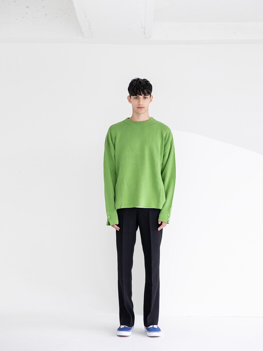 Button Silt Knit [ Fern Green ]