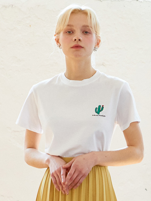 AMR1040 cactus basic T-shirt (white)