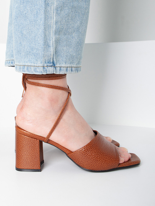 Strappy Block Heel Sandals | Brown