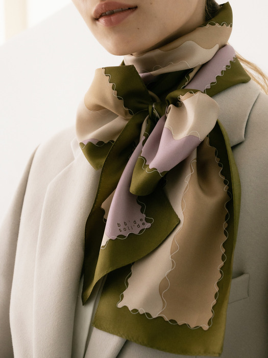mela silk scarf - khaki