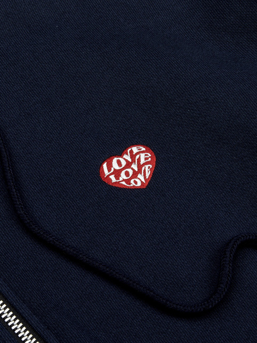 OL175_LOVE Mini Logo Hood Zipup_Navy