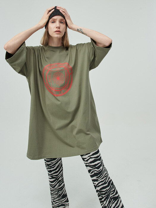 OVERSIZED TEE FLOS UNIV KHAHI-RED