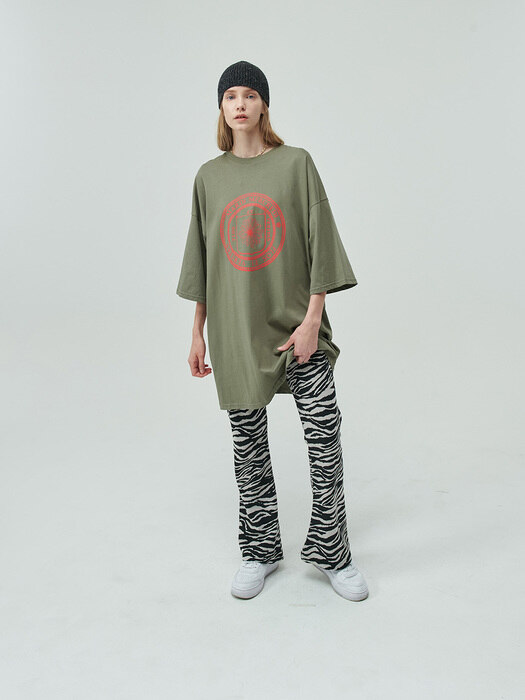 OVERSIZED TEE FLOS UNIV KHAHI-RED