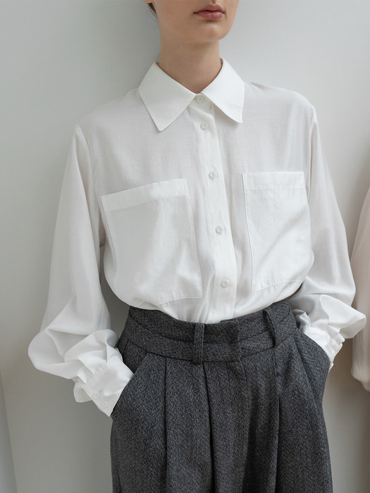 DOUBLE POCKET SHEER SHIRT