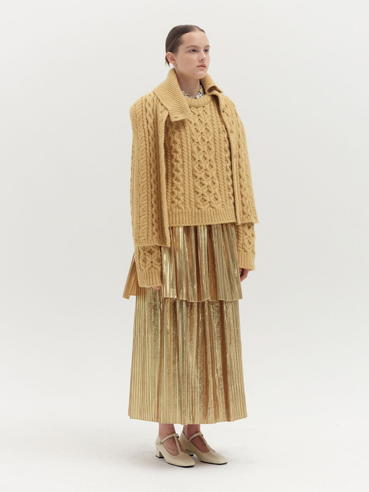 QUELLER Cable-knit Sweater - Yellow