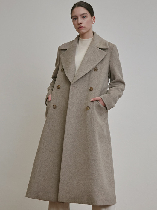 DOUBLE-BREASTED TAILORED WOOL COAT