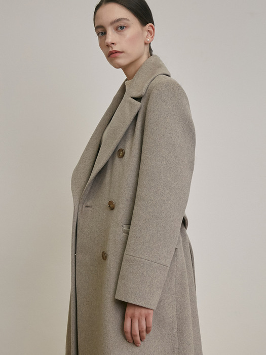 DOUBLE-BREASTED TAILORED WOOL COAT