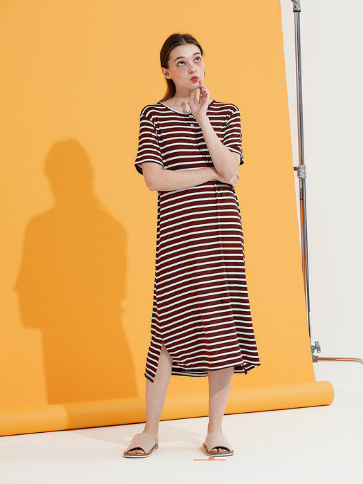 Wine Stripe Dress