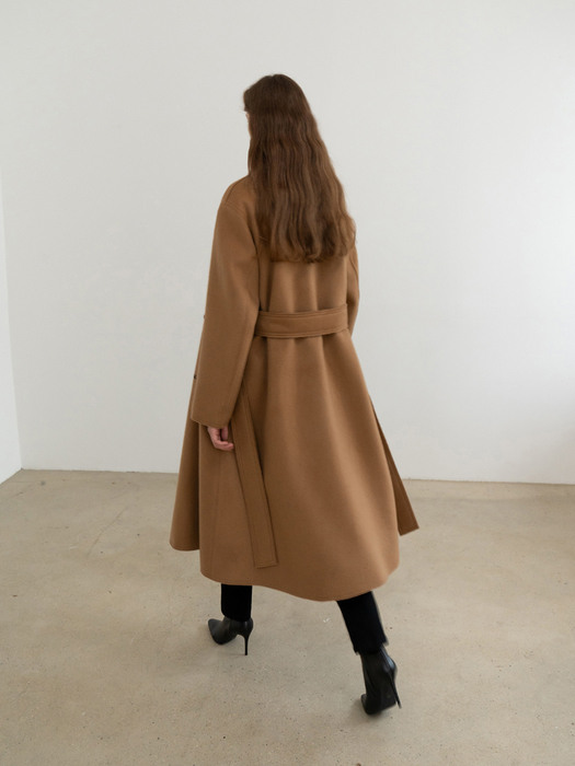 WOOL AND CASHMERE BLEND LAYERED FRONT COAT