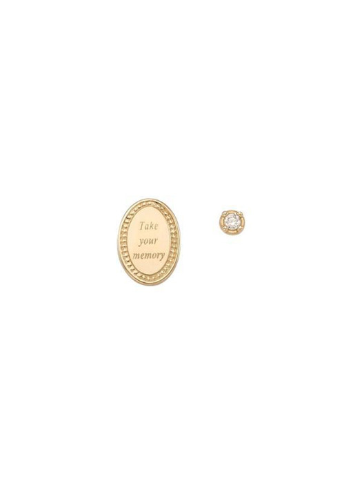 오벌 원포인트 프레임 14K Gold 귀걸이 LPFJ1031G