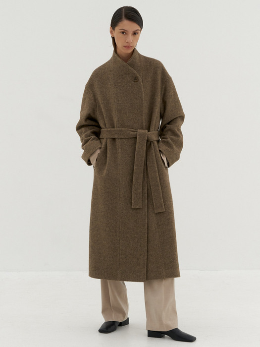 Shawl Collar Coat [Brown]