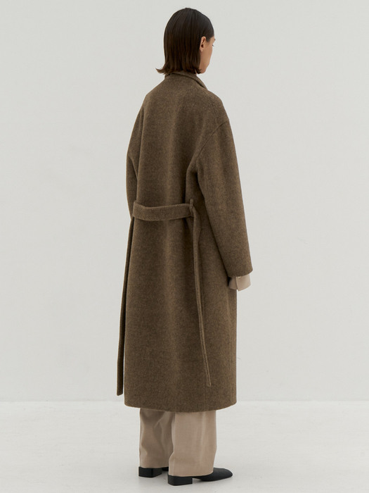 Shawl Collar Coat [Brown]