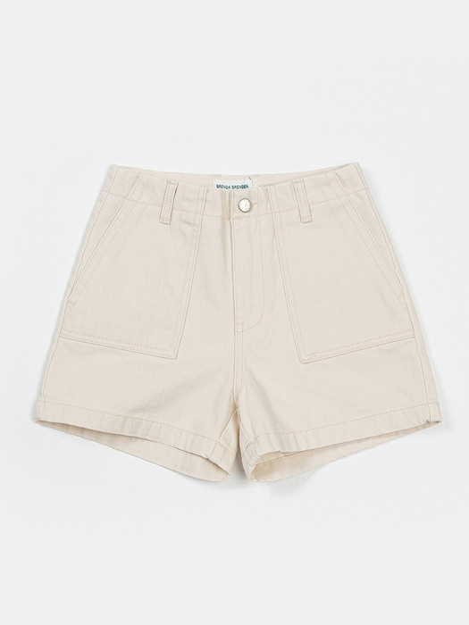 Vintage colored shorts-cream beige