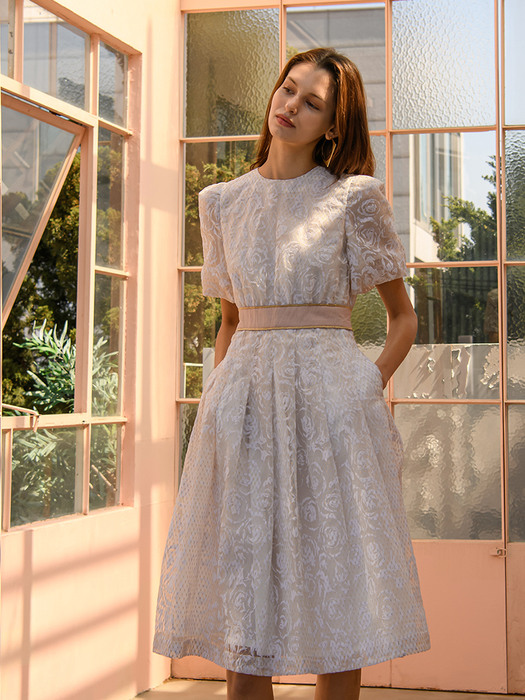 Rose Guipure Lace Thumbeline-White Dress