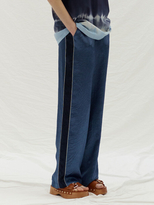 SIDE POINT BANDING PANTS - BLUE