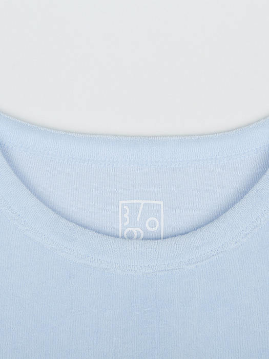 Harmony Logo Towelling Crop T-shirts (Baby Blue)
