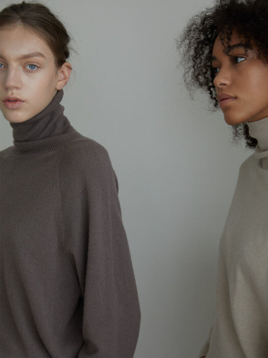 SLOW CASHMERE SWEATER (STEEL BROWN)