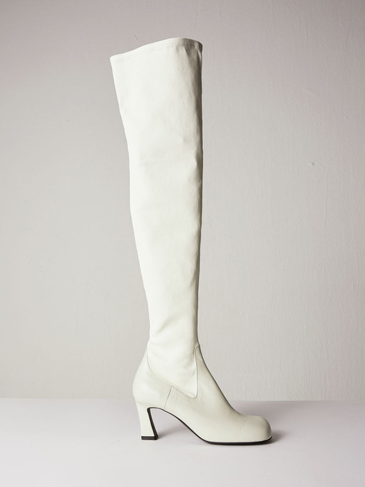Louis Knee High Boots Lamb Skin / Cow Leather Ivory