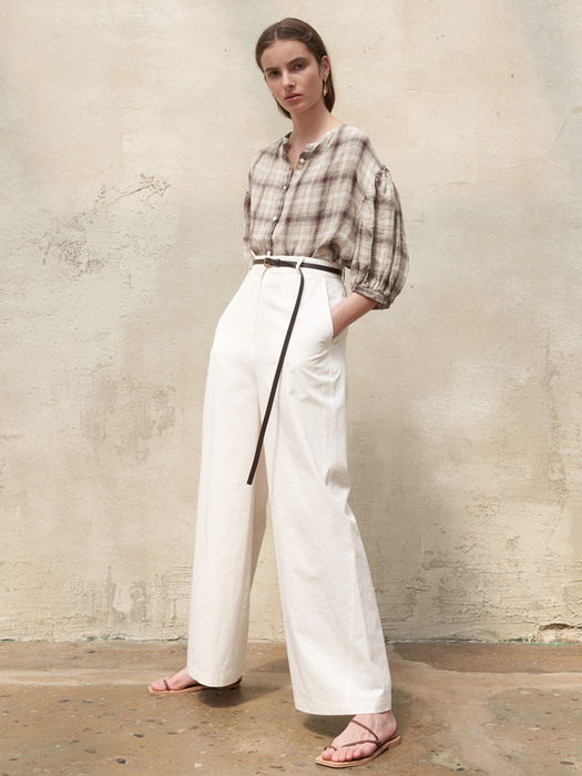 Neue wide cotton pants(White)