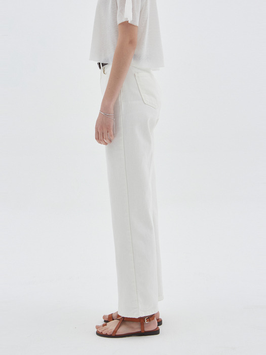 COTTON WIDE PANTS_IVORY