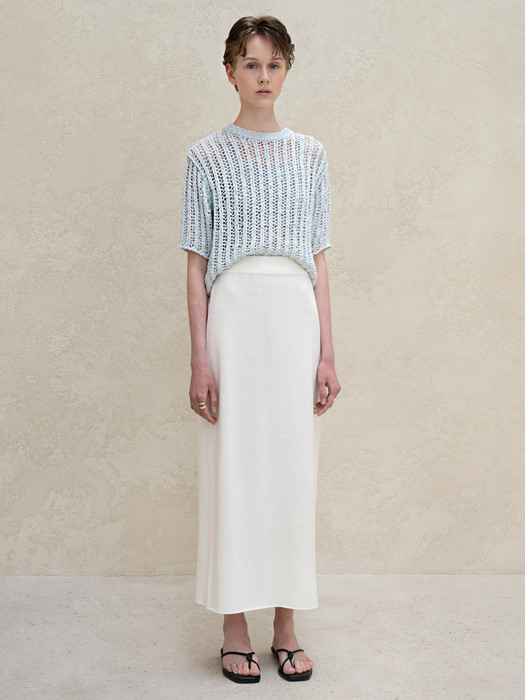 Summer Knit Skirt - White