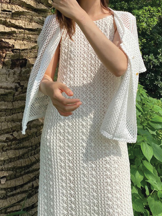 [21RESORT]CROCHE KNIT SLEEVELESS DRESS