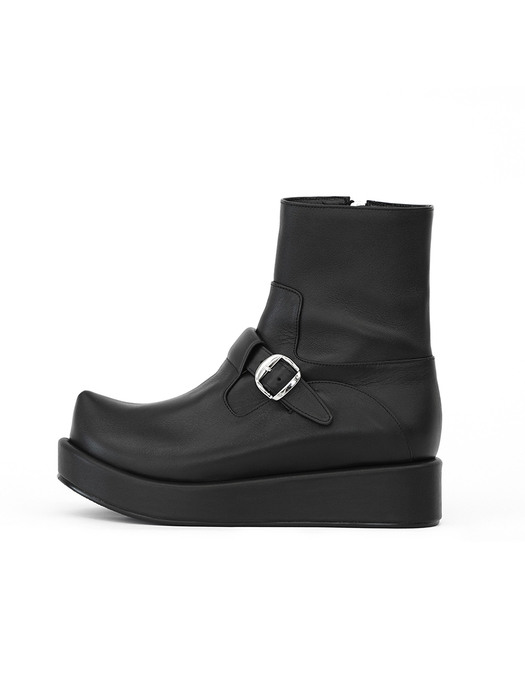 Pointed toe T-bar boots | Black