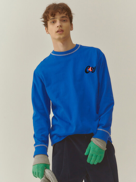 LOVE CITY LONG SLEEVE T SHIRT BLUE