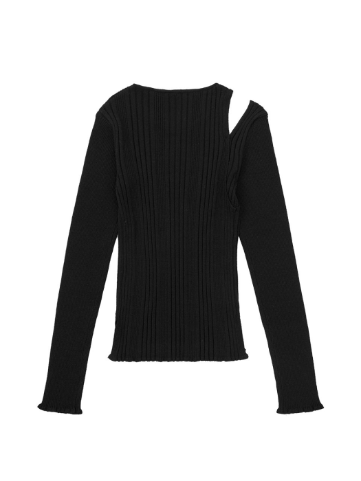 Shoulder Cut-Out Knit in Black VK1AP150-10