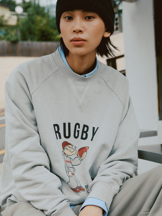 Pigment Popeye Rugby Sweatshirts_WARM GRAY