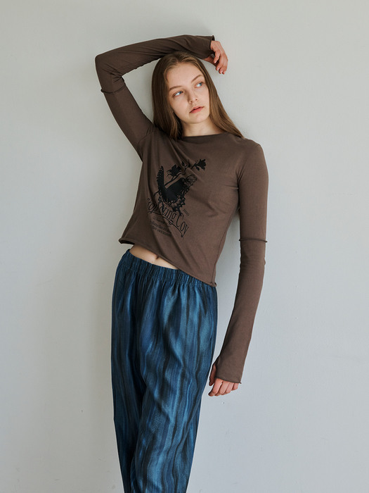 Butterfly Long Sleeve T-shirt Brown