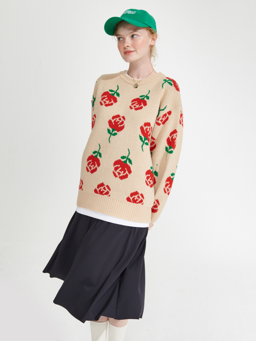 Rose pattern Knit
